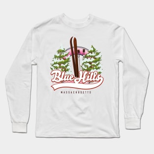 Blue Hills Massachusetts Ski logo Long Sleeve T-Shirt